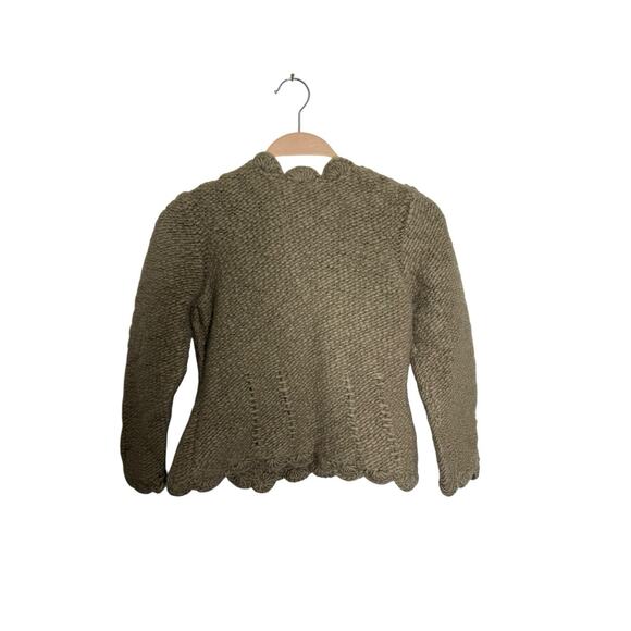 MIRA FLORES Wool Cable Knit Tan Cardigan Sweater Made in Peru Size XS - Picture 2 of 3